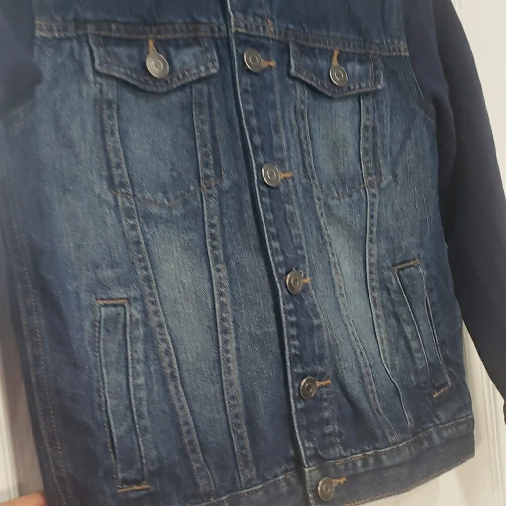 The Children's Place Blue Denim Kids Jacket with Navy Sleeves